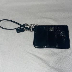Coach Wristlet; Black Patent Leather
